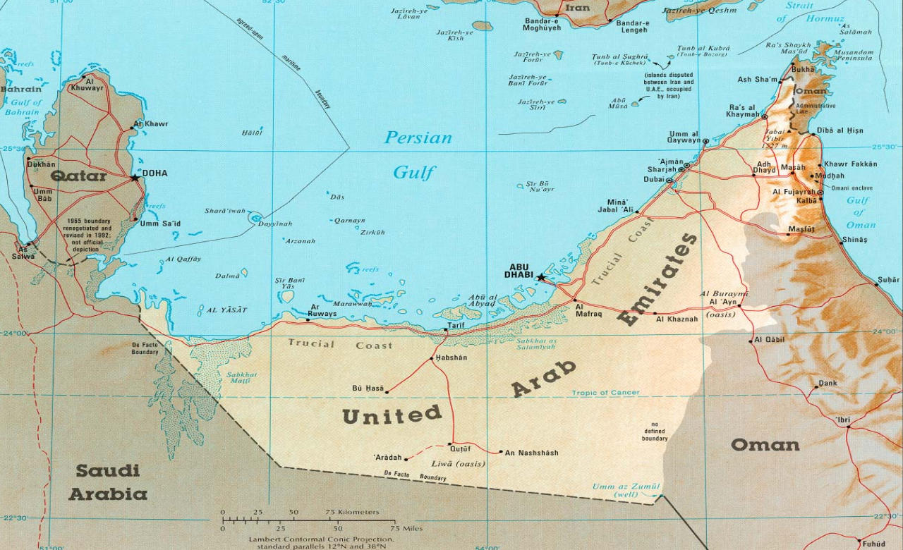 UAE Geography & Map Flamingo Travels